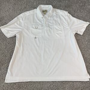 Men's Shirt Vented Mesh UV Fishing Gander Mountain XL Tech White Short Sleeve
